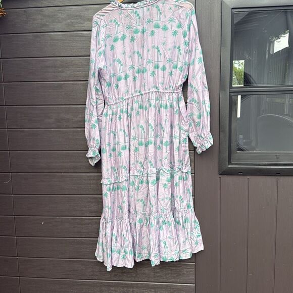 TAJ - NWT - Size Small Floral Lavender and Green Maxi Summer Dress - Picture 4 of 4